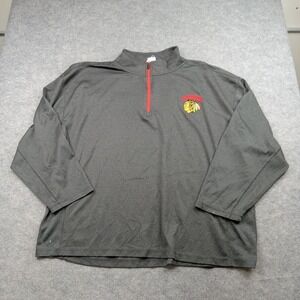 Chicago Blackhawks Shirt Mens 2XL NHL Hockey Quarter 1/4 Zip Pullover Sweatshirt